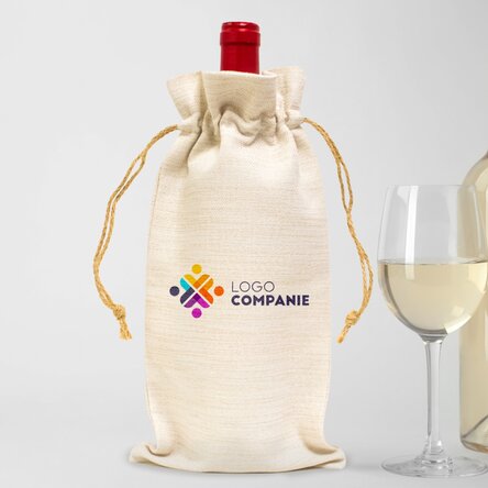 Săculeț personalizat pentru sticlă de vin cu logo